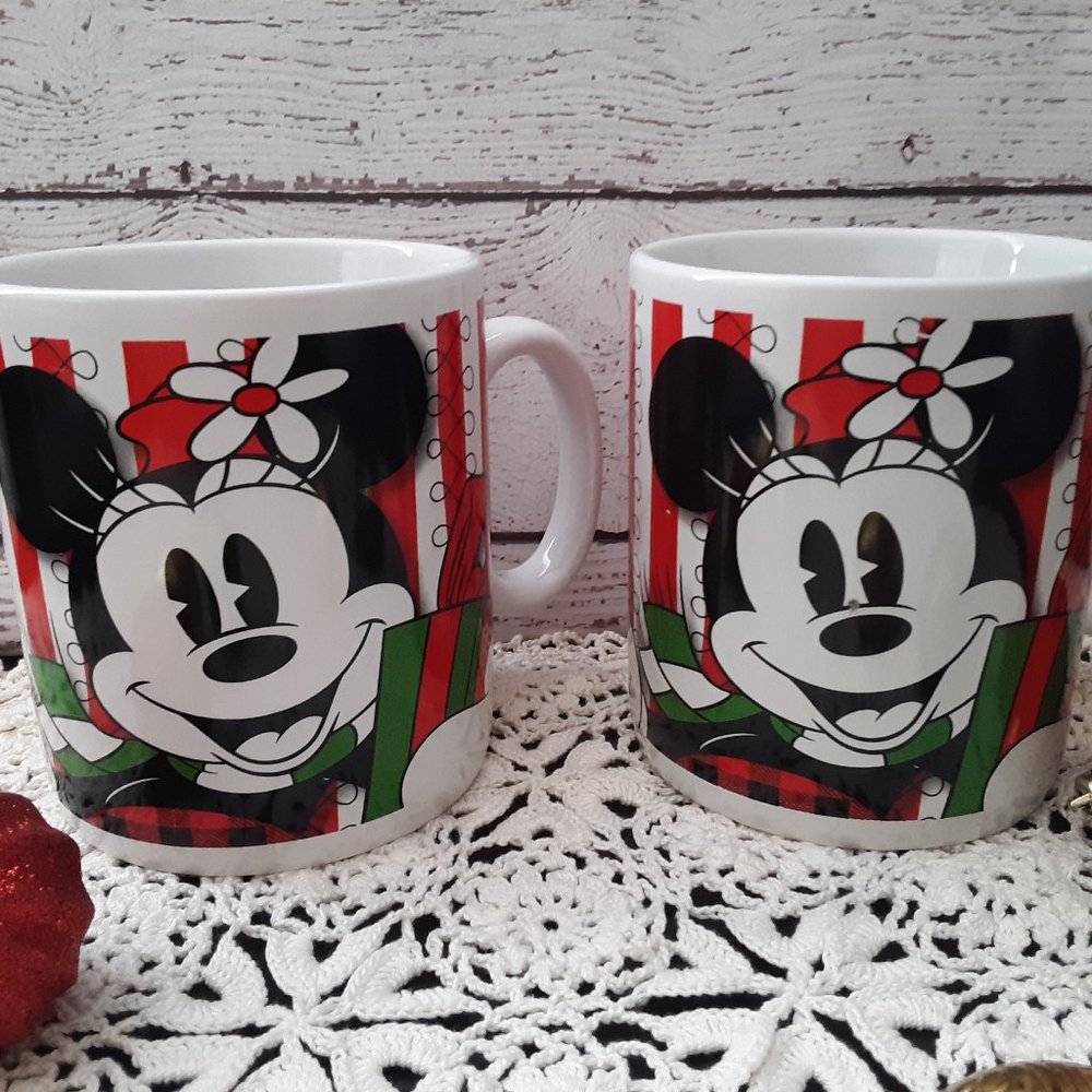 2 - Disney Minnie Mouse Jumbo Christmas Mugs